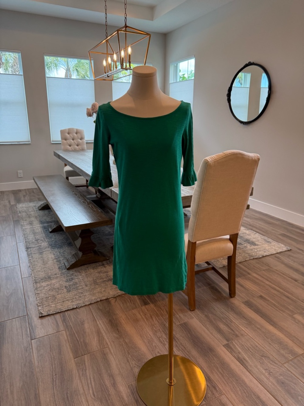 Lilly Pulitzer Green Scoop Neck Cotton Dress - Like new!